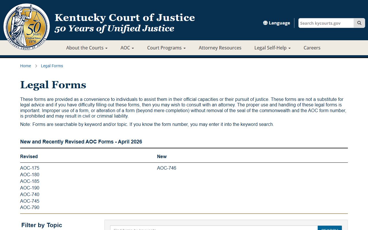 Mercer County Circuit Court Clerk Kentucky legal forms index