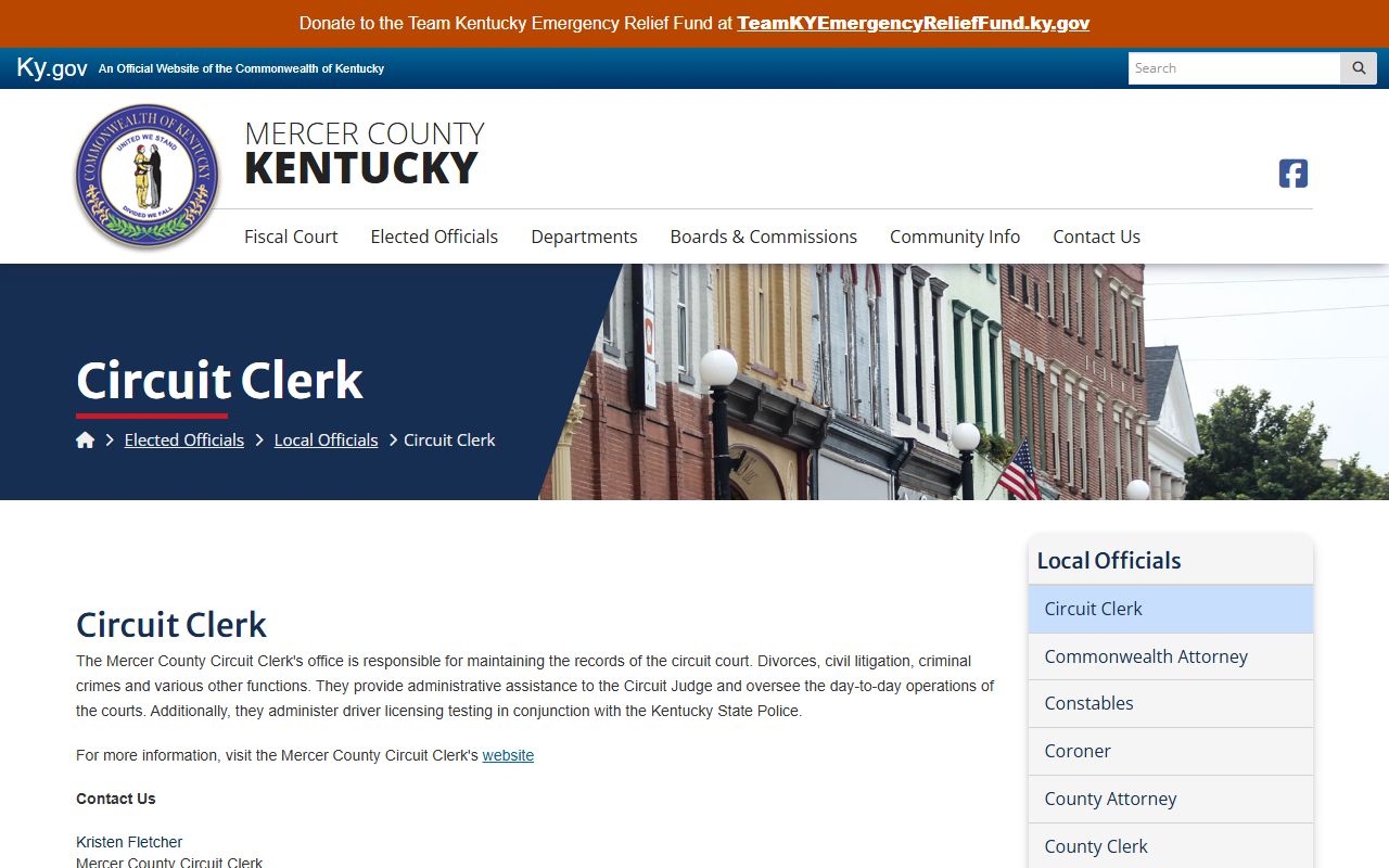Mercer County Circuit Court Clerk records page